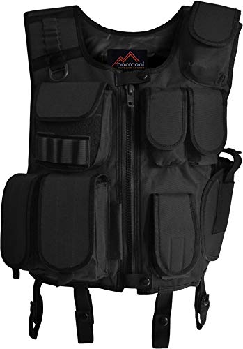 normani SWAT Weste Einsatzweste mit vielen Taschen und Pistolenholster in Schwarz Farbe Schwarz Größe 5XL-6XL normani SWAT Weste Einsatzweste mit vielen Taschen und Pistolenholster in Schwarz Farbe Schwarz Größe 5XL-6XL von normani