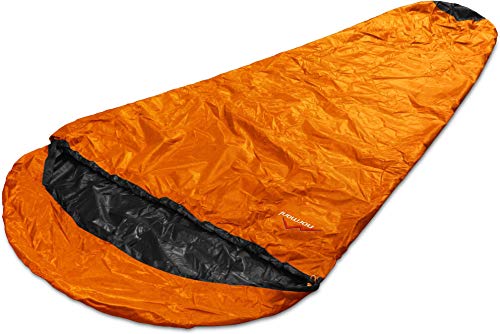 normani Schlafsacküberzug Biwaksack - 100% Wind- und wasserdicht, Atmungsaktivität: 3000 MVP (230 cm x 90 cm) Farbe Dunkelorange Größe 230 x 90 x 60 cm - RV Rechts von normani