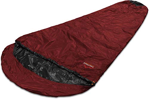 normani Schlafsacküberzug Biwaksack - 100% Wind- und wasserdicht, Atmungsaktivität: 3000 MVP (230 cm x 90 cm) Farbe Rot Größe 230 x 90 x 60 cm - RV Links von normani