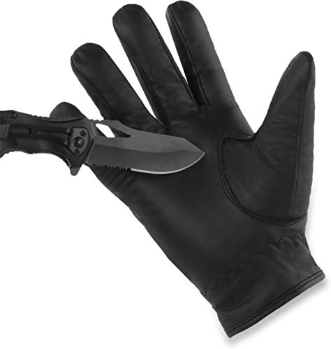 normani Schnittschutz Security Polzei Handschuhe mit Quarzsandfüllung und Kevlar Innenmaterial - auch in Übergröße (XS-5XL) Größe L von normani