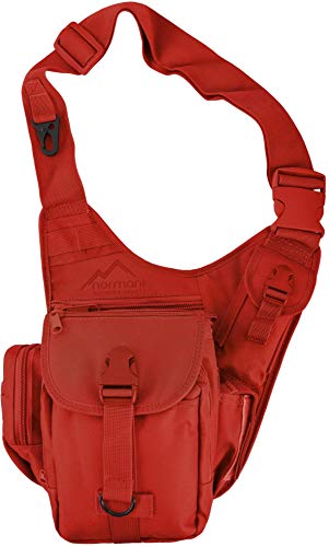 normani Schultertasche, Multifunktions Umhängetasche für Damen und Herren Military Tactical Rucksack Brusttasche Sling Bag für Radfahren Wandern Camping Freizeit Uni Schule Farbe Rot von normani