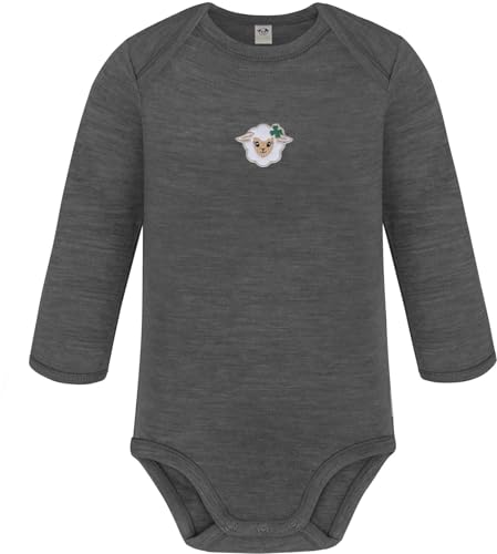 normani Unisex Baby Merino Langarm Body Strampler Bodysuit Einteiler aus 100% Merinowolle und Oeko-Tex Standard 100 Farbe Anthrazit Größe 74 normani Unisex Baby Merino Langarm Body Strampler Bodysuit Einteiler aus 100% Merinowolle und Oeko-Tex Standard 100 Farbe Anthrazit Größe 74 von normani