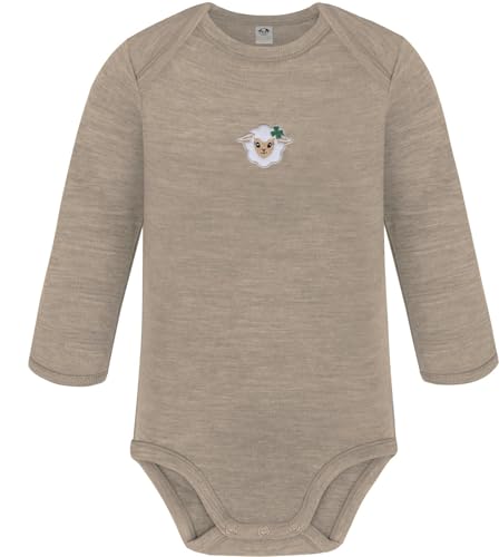 normani Unisex Baby Merino Langarm Body Strampler Bodysuit Einteiler aus 100% Merinowolle und Oeko-Tex Standard 100 Farbe Beige Größe 74 normani Unisex Baby Merino Langarm Body Strampler Bodysuit Einteiler aus 100% Merinowolle und Oeko-Tex Standard 100 Farbe Beige Größe 74 von normani