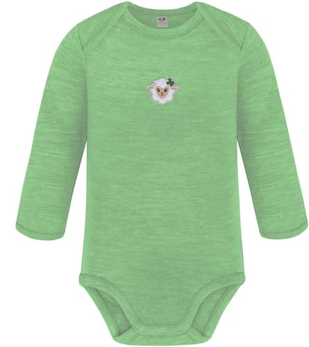 normani Unisex Baby Merino Langarm Body Strampler Bodysuit Einteiler aus 100% Merinowolle und Oeko-Tex Standard 100 Farbe Grün Größe 74 normani Unisex Baby Merino Langarm Body Strampler Bodysuit Einteiler aus 100% Merinowolle und Oeko-Tex Standard 100 Farbe Grün Größe 74 von normani