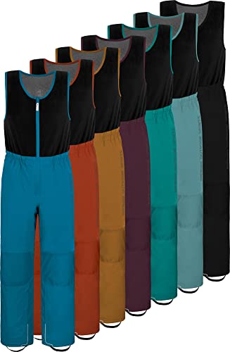 normani Unisex Kinder Winterhose - recycelte Latzhose mit Fleecebesatz - wasserdichte Skihose Thermohose Schneehose mit 3M Reflektoren - Wassersäule: 12.000 mm Farbe Hellblau Größe 122-128 von normani