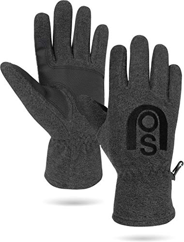 normani Winter Fleece Handschuhe Schwarz mit Thinsulatefütterung bis -10 Grad Farbe Anthrazit Größe S von normani