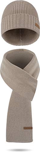 normani Wintermütze und Schal aus Merinowolle für Damen und Herren perfektes Set für die kalte Jahreszeit Farbe Beige normani Wintermütze und Schal aus Merinowolle für Damen und Herren perfektes Set für die kalte Jahreszeit Farbe Beige von normani