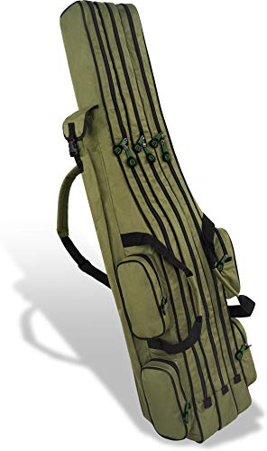 normani XXL Angel Tasche Futteral 190cm oder 210cm Rutentasche Anglerrucksack - 8 Taschen für 6 Ruten und Kescher Farbe Olive Größe 190 cm normani XXL Angel Tasche Futteral 190cm oder 210cm Rutentasche Anglerrucksack - 8 Taschen für 6 Ruten und Kescher Farbe Olive Größe 190 cm von normani