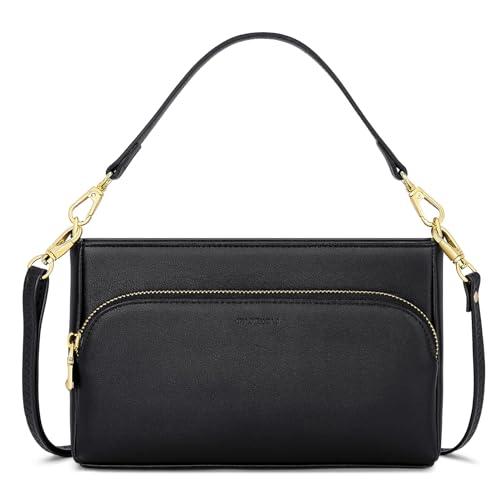 Handytasche mit GeldböRse Zum Umhängen, Handytasche Damen Zum Umhängen, Umhängetasche Damen Klein, Crossbody Bag Damen Leder mit Zwei Riemen von nuoku