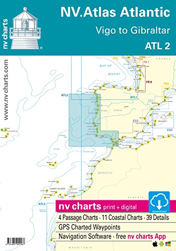 ATL 2 - NV Atlas Atlantic - Vigo to Gibralta [ Seekarte Atlantik Papier und Digital NV Verlag] von nv charts
