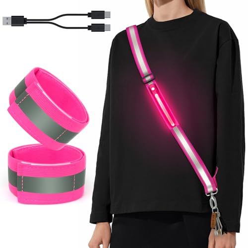 ocuvaep Lauflicht Joggen mit Reflektoren Gürtel, LED Lauflampe USB Aufladbar Verstellbar Nacht Sicherheitslicht Laufgürtel, LED Reflektierende Gürtelschärpe für Joggen Laufen Running Outdoor Sports ocuvaep Lauflicht Joggen mit Reflektoren Gürtel, LED Lauflampe USB Aufladbar Verstellbar Nacht Sicherheitslicht Laufgürtel, LED Reflektierende Gürtelschärpe für Joggen Laufen Running Outdoor Sports von ocuvaep