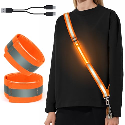 ocuvaep Lauflicht Joggen mit Reflektoren Gürtel, LED Lauflampe USB Aufladbar Verstellbar Nacht Sicherheitslicht Laufgürtel, LED Reflektierende Gürtelschärpe für Joggen Laufen Running Outdoor Sports ocuvaep Lauflicht Joggen mit Reflektoren Gürtel, LED Lauflampe USB Aufladbar Verstellbar Nacht Sicherheitslicht Laufgürtel, LED Reflektierende Gürtelschärpe für Joggen Laufen Running Outdoor Sports von ocuvaep