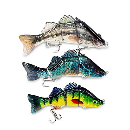 ODS Lebensechte Barsch Angelköder Set Sinkende gelenkartige Wobbler für Zander Forellen Hecht (F4J01-Kit 2) von ods lure