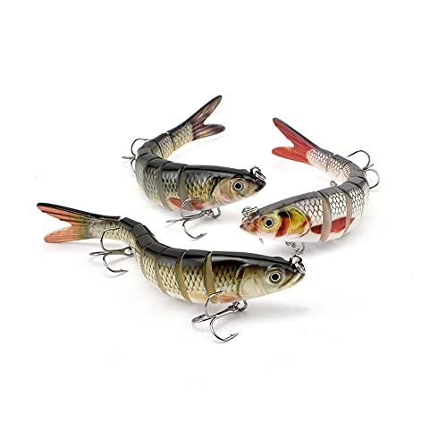 ods lure Angelköder für Barsch 8 Segmente Multi Swimbaits Slow Sinking Lure Kit mit Angelhaken von ods lure