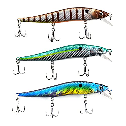 ODS Minnow Wobbler Angelköder Kit 4.7" schwimmendes Fischköder Lockmittel zum Fangen auf Hecht Zander Raubfisch (kit 1) von ods lure