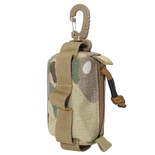 ohodhmnu Gürteltasche für den Außenbereich, mit Schnalle, Schlüsselanhänger, Reißverschluss, kleine Tasche, Werkzeug-Set für Camping, Wandern, Jagd von ohodhmnu