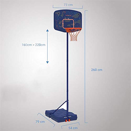 Basketballkorb Höhenverstellbar 160-220cm Mit Rädern Tragbare Kinder Basketball-Standplatz Adult Teens for Outdoor-Training von okuya