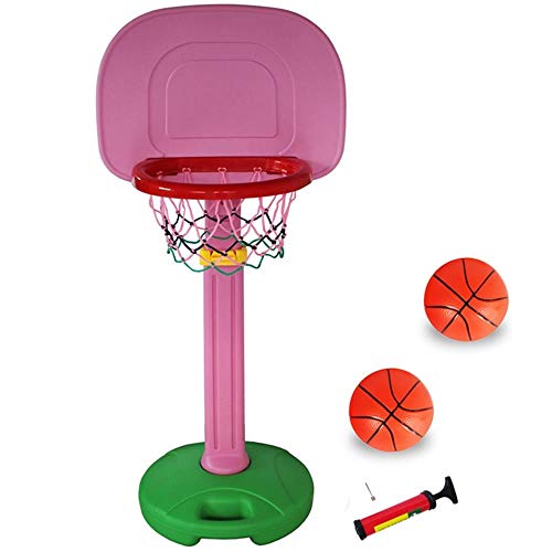 Kinder Basketballkorb Höhenverstellbar Von 120 Bis 162 cm Innen Draussen Mit Ball Und Pumpe Kind Basketball-Ständer 3 Farben Optional(Pink) von okuya