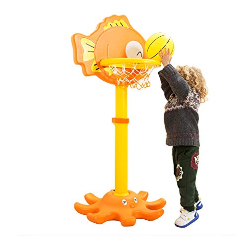 Kinder Innen Basketball-Ständer Höhenverstellbar 77-115CM Tragbar Basketballkorb Basketball Sport Für Kinder 2 Farben Optional(Yellow) von okuya
