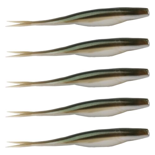 omiinitio 5 Stück Leicht Gespaltener Schwanz Swimbaits Lockt Weiche Schwimmende Angelköder Künstliche Swimbaits Für Süß Und Salzwasser von omiinitio