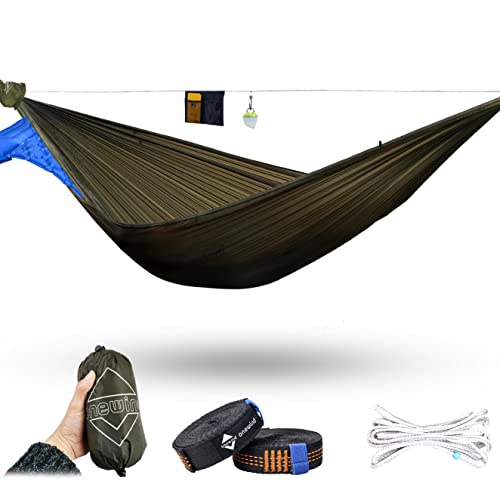 onewind Ultraleichte Camping-Hängematte, 3,6 m, doppellagige Hängematte XL, tragbare leichte Hängematte mit Baumgurten für Camping, Rucksackreisen und Wandern, Waldgrün onewind Ultraleichte Camping-Hängematte, 3,6 m, doppellagige Hängematte XL, tragbare leichte Hängematte mit Baumgurten für Camping, Rucksackreisen und Wandern, Waldgrün von onewind