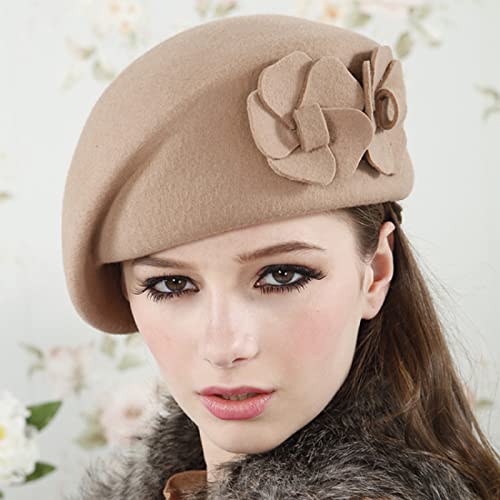 oonui Baskenmütze Damen Frauen-Baskenmütze-Hut Für Frauen-Beanie-Weibliche Kappen-Blumen-Trilby-Weicher Stewardess-Hut Gorras Planas,Braun,Einheitsgröße oonui Baskenmütze Damen Frauen-Baskenmütze-Hut Für Frauen-Beanie-Weibliche Kappen-Blumen-Trilby-Weicher Stewardess-Hut Gorras Planas,Braun,Einheitsgröße von oonui