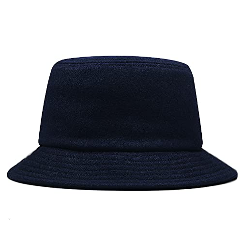 oonui Fischerhut Big Head Herren Großer Fischerhut Herren Winter Panamamütze Herren Plus Size Filz Bucket Hat 56-60Cm 60-65Cm,Marineblau,60-65Cm von oonui