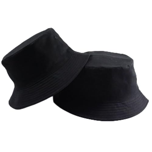 oonui Fischerhut Große Größe Fischerhüte Big Head Mann Sommer Sonnenhut Zwei Seiten Tragen Panama Caps Plus Größen Bucket Hats 57-59Cm 60-62Cm 63-64Cm,Schwarz Schwarz,60-62Cm von oonui