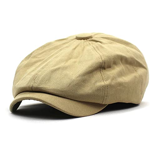oonui Schiebermütze Herren Ballonmützen Aus Fester Baumwolle Für Herren, Flache Schirmmütze, Für Damen, Baskenmütze, Khaki, 55-60 cm oonui Schiebermütze Herren Ballonmützen Aus Fester Baumwolle Für Herren, Flache Schirmmütze, Für Damen, Baskenmütze, Khaki, 55-60 cm von oonui