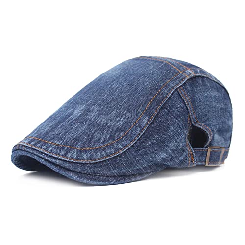 oonui Schiebermütze Herren Einstellbare Denim-Baskenmützen, Männer, Frauen, Unisex, Jeans, Baskenmützen, Zeitungsjunge, Frühling Und Herbst, Schirmmützen, Stil 4,55–60 cm von oonui