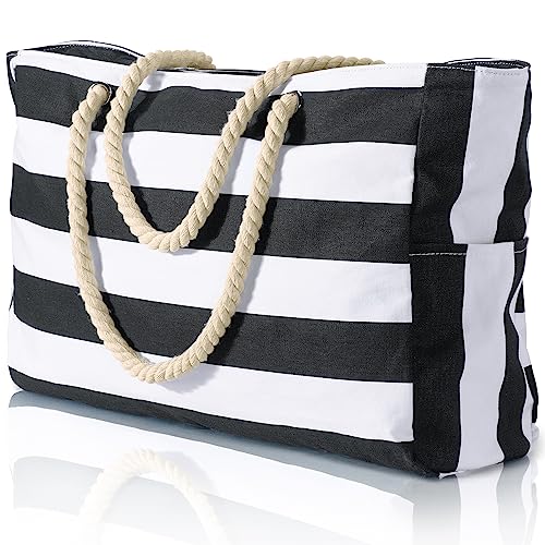 oscaurt Strandtasche Groß mit Reißverschluss Handtasche Damen Strandtasche XXL Familie Reisetasche Tote Bag Saunatasche Badetasche Shopper oscaurt Strandtasche Groß mit Reißverschluss Handtasche Damen Strandtasche XXL Familie Reisetasche Tote Bag Saunatasche Badetasche Shopper von oscaurt