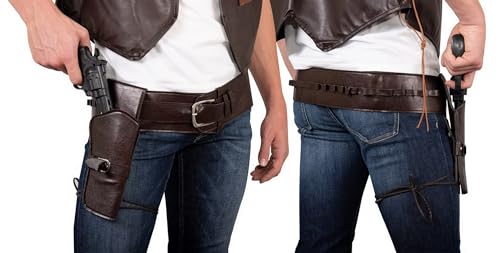 P'TIT Clown 28270 – Cow Boy Gürtel für Revolver – Kunstleder – mit Etui und Halfter – Kostümzubehör – für Karneval, Halloween, Themenpartys – Braun – Unisex P'TIT Clown 28270 – Cow Boy Gürtel für Revolver – Kunstleder – mit Etui und Halfter – Kostümzubehör – für Karneval, Halloween, Themenpartys – Braun – Unisex von p'tit clown
