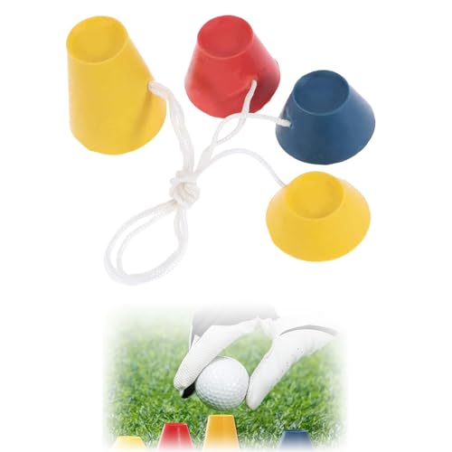 pcsfoe 4 Stuck Golf Tees Kunststoff,Tee Golf,Winter Golf Tees Gummi,Golfsachen,Jumbo Golf Tees,Golf Tee für Frostige Tage Indoor Outdoor Training - Mehrfarbig Dauerhaft,4 Verschiedene Höhen von pcsfoe