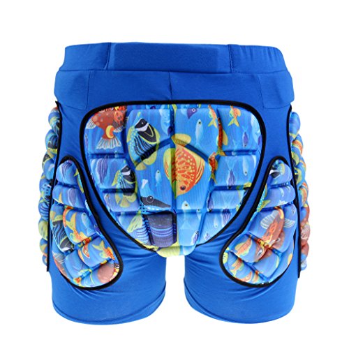 Perfeclan Kinder Schutzausrüstng Schutzkleidung Protektorshorts Protektorhose Fahrradhose Hüfte Kurze, Blau, XS von Perfeclan