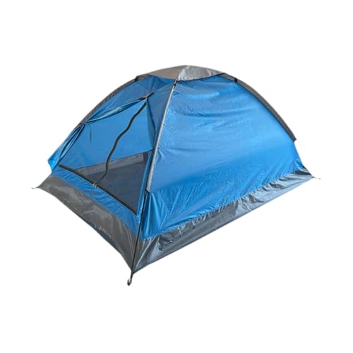 perfk 2-Personen-Campingzelt, einlagig, Sonnenschutz, multifunktional, mit Erdspießen, faltbar, einfacher schneller Aufbau für Wanderpicknick, Blau von perfk