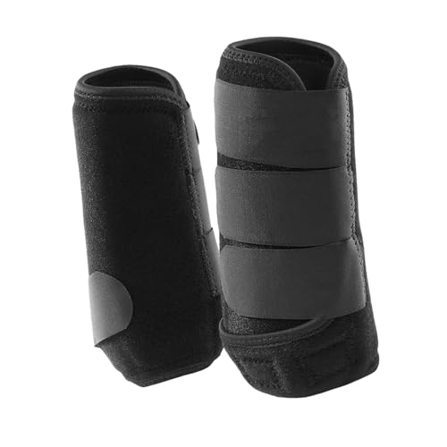 perfk 2 Stück Pferdestiefel Beinschutz Professionelle elastische atmungsaktive Bequeme Wiederverwendbare Neopren-Beinbandagen Ausrüstung zum Springen, Hind Leg M von perfk