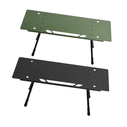 perfk 2-teiliger Klapptisch Campingtisch Schreibtisch Campingmöbel Campingtisch mit verstellbaren Beinen Outdoor-Tisch für Rucksackreisen Wandern von perfk