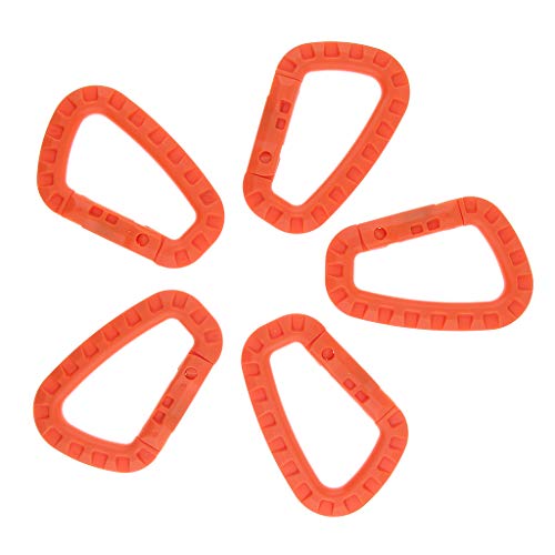 5pcs Karabiner Schlüsselanhänger, Orange von perfk