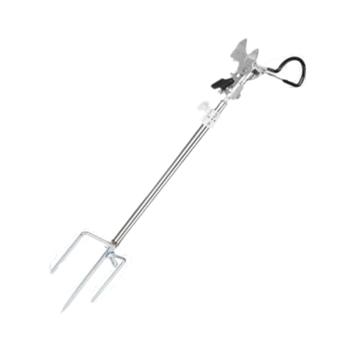 perfk Angelrutenhalter, stabil, leicht zu tragen, Unterstützung für Fischwerkzeuge, Ständer, Stangenaufbewahrung, Angelrutenständer für Meer, Strand, Fluss, Silber 60cm von perfk