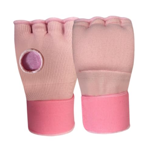 perfk Boxbandagen, Innenhandschuhe, gepolsterter Handschutz, Bequeme Boxbandagen, schnelle Handgelenkschlaufen für Muay-Thai-Übungen, Rosa von perfk