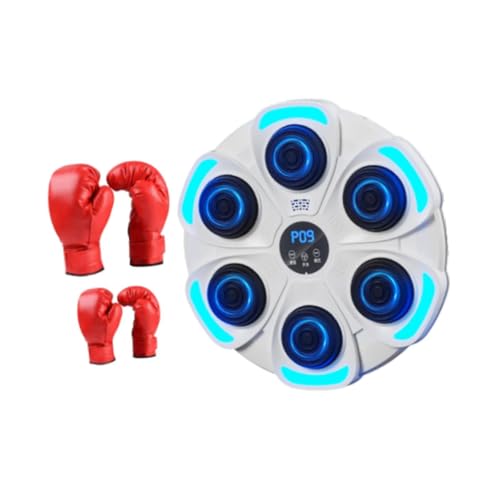 perfk Boxmaschine, Elektronische Musik-Boxwandzielscheibe, Beleuchtete Boxzielscheibe, Boxtrainingsausrüstung für die Ausübung von Karate, Weiß perfk Boxmaschine, Elektronische Musik-Boxwandzielscheibe, Beleuchtete Boxzielscheibe, Boxtrainingsausrüstung für die Ausübung von Karate, Weiß von perfk