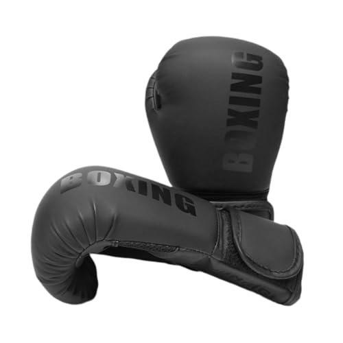 perfk Boxtrainingshandschuhe, Sparringshandschuhe, weiches, ergonomisches Zubehör, belüftete Boxausrüstung, Zubehör für, Muay Thai, Schwarz, 10 Unzen von perfk