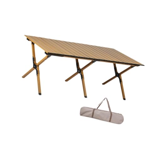 perfk Camping-Klapptisch, tragbare Aluminiumlegierung, Outdoor-Tisch, Faltbarer Picknicktisch für Küche, Strand, Balkon, 116 cm, Einzelschicht von perfk