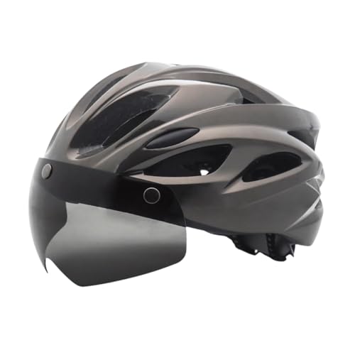 perfk Fahrradhelm Sporthelm mit abnehmbarem Visier Verstellbarer Kopfumfang Herren Damen Biker Fahrradhelm Fahrradhelm, Titan perfk Fahrradhelm Sporthelm mit abnehmbarem Visier Verstellbarer Kopfumfang Herren Damen Biker Fahrradhelm Fahrradhelm, Titan von perfk