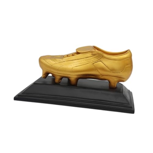 perfk Fußballtrophäe mit goldenem Fußballschuh, Sammlerstatue, Skulptur, Figur für Heimdekoration, Schrank, Partygeschenke, Requisiten, Kupfer von perfk