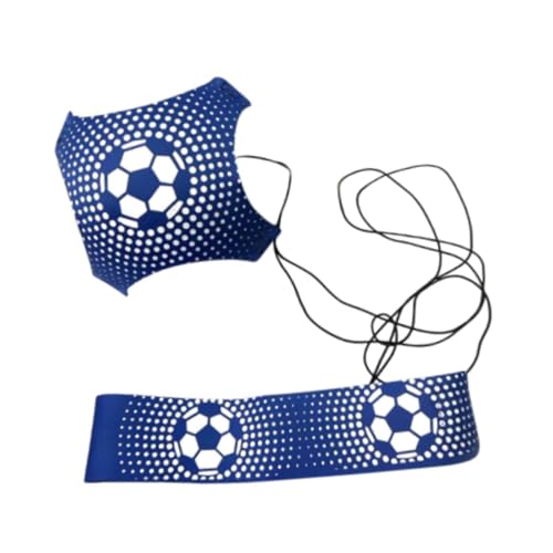 perfk Solo-Fußballtrainer, Solo-Übung, 1,8 m elastisches Seil, Sport-Freisprech-Trainingshilfe, verbessert die Ballkontrolle beim Passen, Blau von perfk