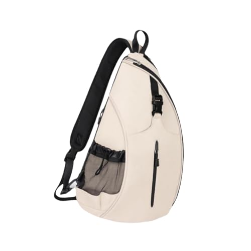 perfk Tennisschlägerbeutel Pickleball Crossbody Tasche Anfänger Ausrüstung Einstellbarer Schultergurt Leichtes Badminton -Schlägerbeutel, Beige von perfk