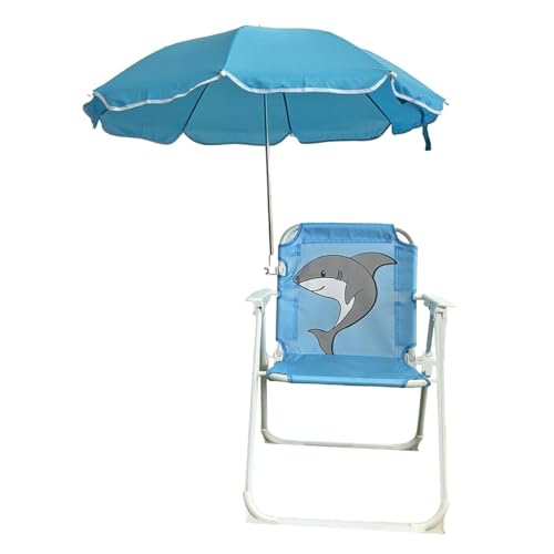 perfk Tragbarer Campingstuhl für Kinder mit Schirm, praktischer Klappstuhl mit Baldachin, Strandstuhl für Park, Garten, Angeln, Wandern, Blau perfk Tragbarer Campingstuhl für Kinder mit Schirm, praktischer Klappstuhl mit Baldachin, Strandstuhl für Park, Garten, Angeln, Wandern, Blau von perfk