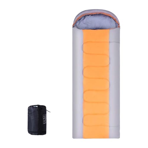 perfk Umschlag-Schlafsack, leicht, tragbar, Camping-Schlafsack für Büro, Outdoor, Unterkunft bei kaltem Wetter, Orangegrau 2.2 Kg von perfk