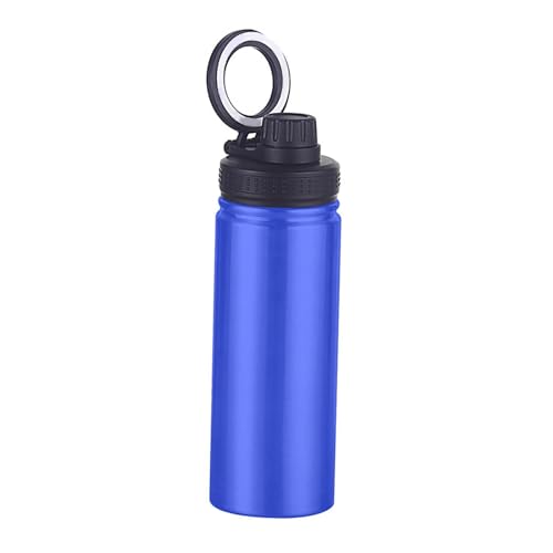 perfk Vakuumisolierte Wasserflasche, Fitnessstudio-Wasserflasche mit Telefonhalter, 32, tragbarer Wasserkocher für das Fitnessstudio, Reisen, Wandern, Blau von perfk